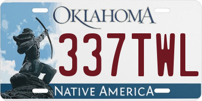 OK license plate 337TWL