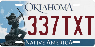 OK license plate 337TXT