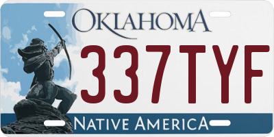 OK license plate 337TYF