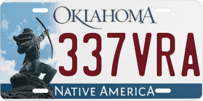 OK license plate 337VRA
