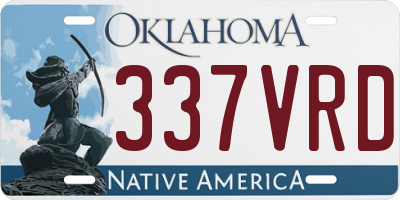 OK license plate 337VRD