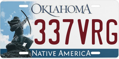 OK license plate 337VRG