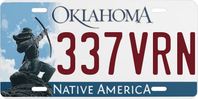 OK license plate 337VRN