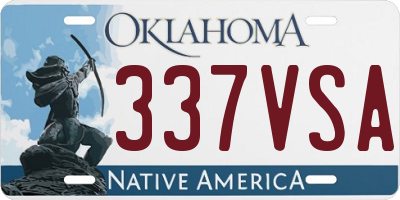 OK license plate 337VSA