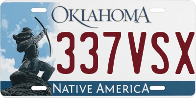 OK license plate 337VSX