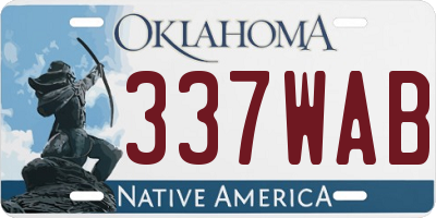 OK license plate 337WAB