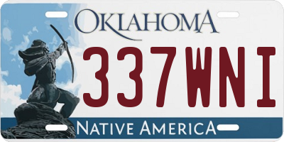 OK license plate 337WNI