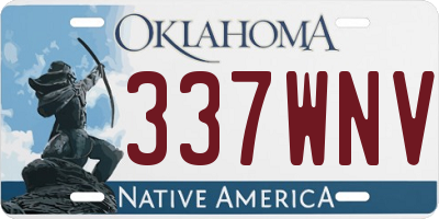 OK license plate 337WNV