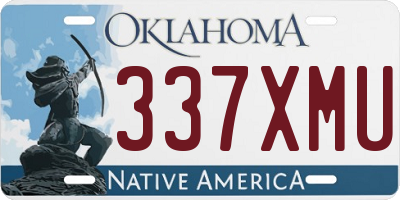 OK license plate 337XMU