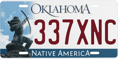 OK license plate 337XNC