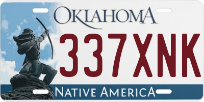 OK license plate 337XNK