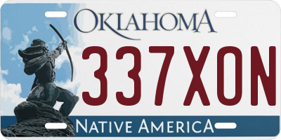 OK license plate 337XON