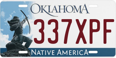 OK license plate 337XPF