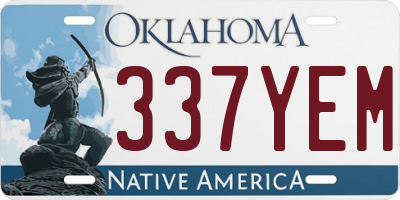 OK license plate 337YEM