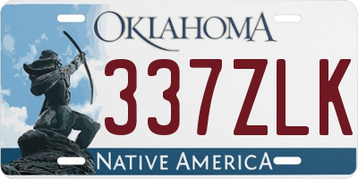 OK license plate 337ZLK