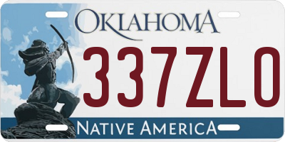 OK license plate 337ZLO