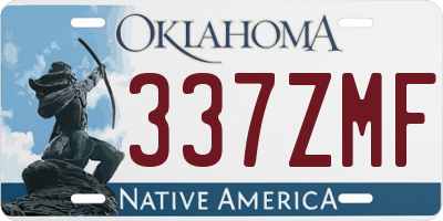 OK license plate 337ZMF