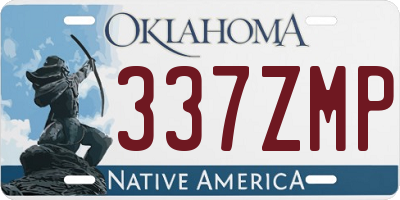 OK license plate 337ZMP
