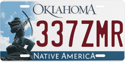 OK license plate 337ZMR
