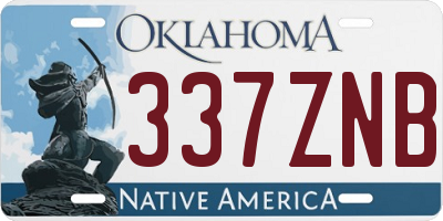 OK license plate 337ZNB