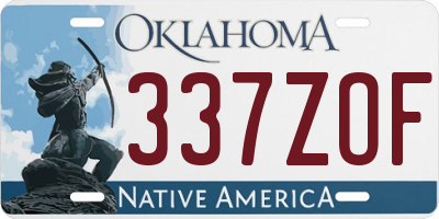 OK license plate 337ZOF