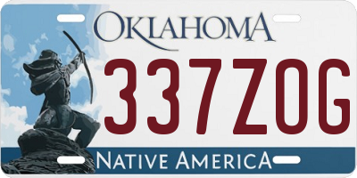 OK license plate 337ZOG