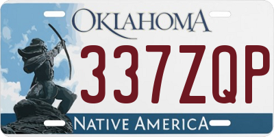 OK license plate 337ZQP