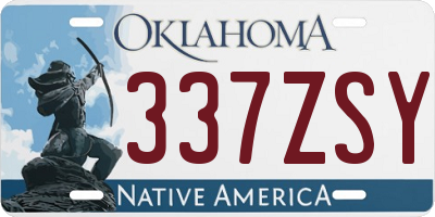 OK license plate 337ZSY