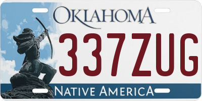 OK license plate 337ZUG