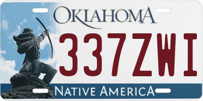 OK license plate 337ZWI