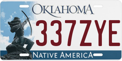 OK license plate 337ZYE