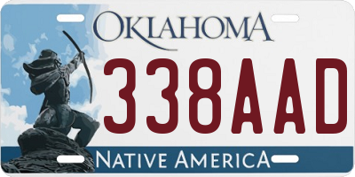 OK license plate 338AAD