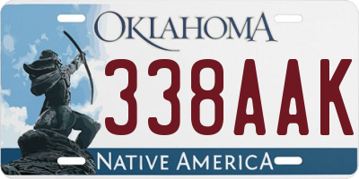 OK license plate 338AAK