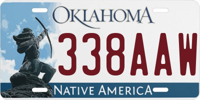 OK license plate 338AAW