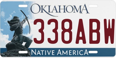 OK license plate 338ABW