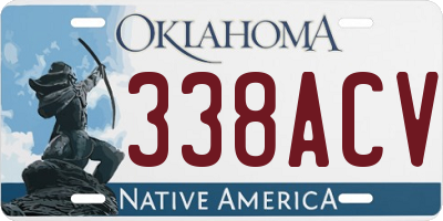 OK license plate 338ACV