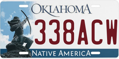 OK license plate 338ACW