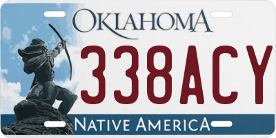 OK license plate 338ACY