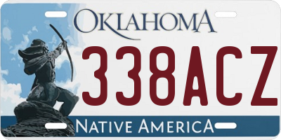 OK license plate 338ACZ
