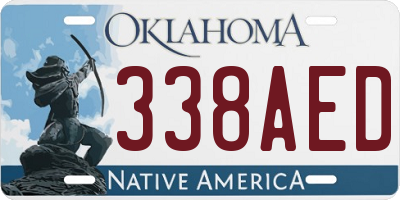 OK license plate 338AED