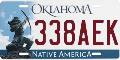 OK license plate 338AEK