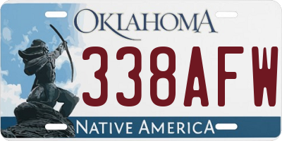 OK license plate 338AFW