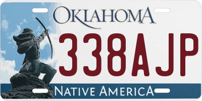 OK license plate 338AJP