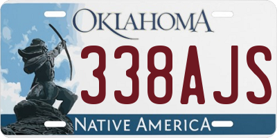 OK license plate 338AJS