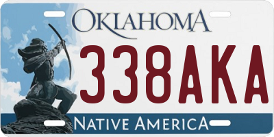 OK license plate 338AKA