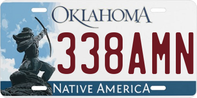 OK license plate 338AMN