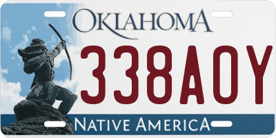 OK license plate 338AOY