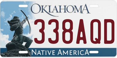 OK license plate 338AQD
