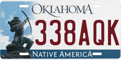 OK license plate 338AQK
