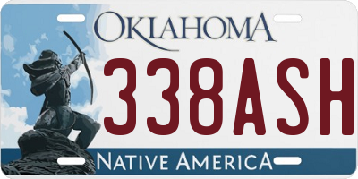 OK license plate 338ASH